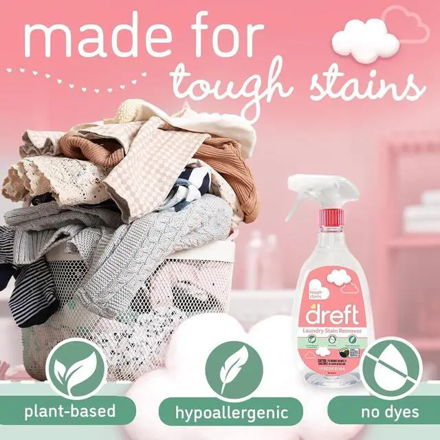 Alt view image 3 of 4 - Plant Based Baby Laundry Stain Remover Spray 24 oz, Hypoallergenic, Dye & Chlorine Free for Baby Garments