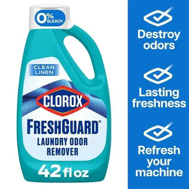 Alt view image 3 of 5 - Fresh Guard Laundry Odor Remover Clean Linen Scent 42 fl oz, Bleach-Free, Color Safe, HE & Standard Washing Machines