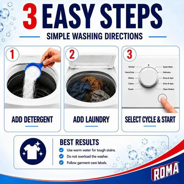 Alt view image 2 of 4 - Heavy Duty Powder Laundry Detergent 11.02 lbs, Removes Grease, Dirt & Stains, Phosphate-Free Biodegradable Formula
