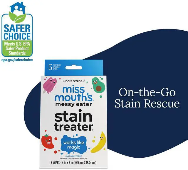Alt view image 2 of 4 - Messy Eater Stain Treater Wipes 5 Pack, Gentle Stain Remover for Baby & Kids, Works on Food, Grease & Coffee Stains
