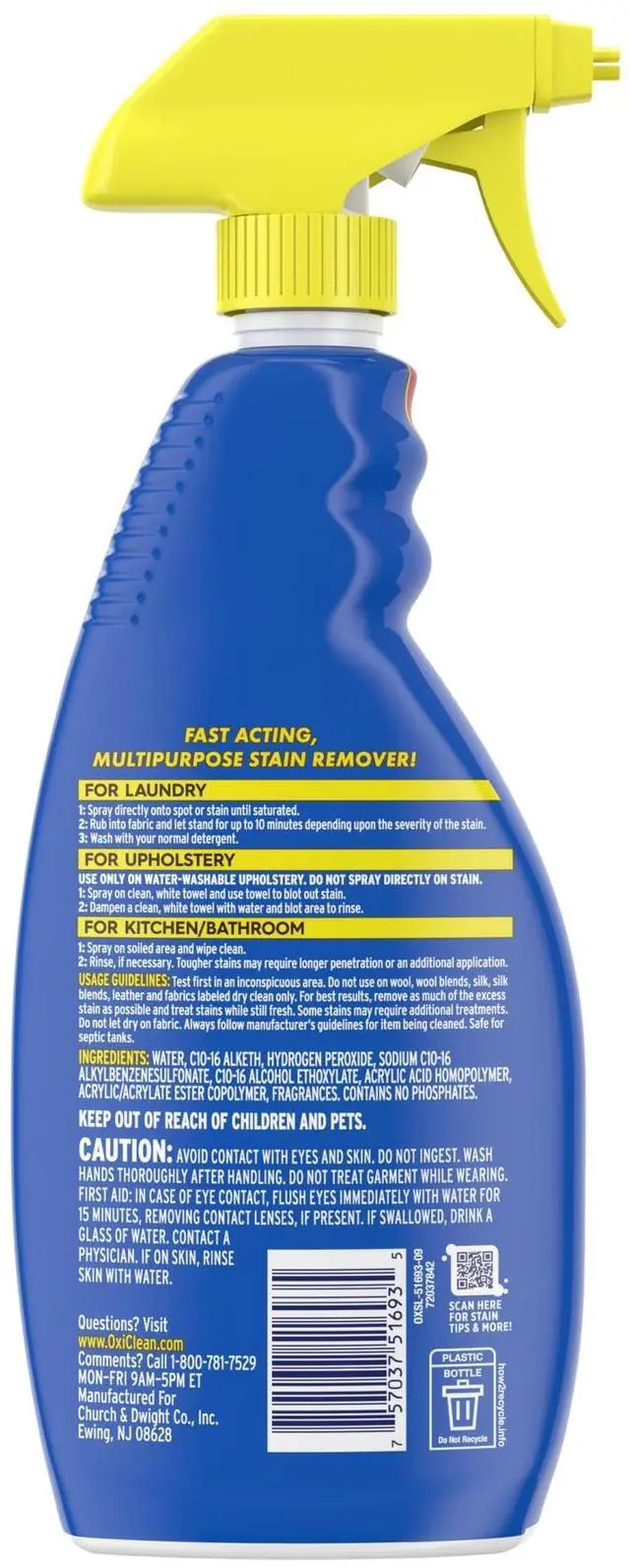Alt view image 4 of 5 - OxiClean Laundry Stain Remover Spray 21.5 fl oz, Oxygen-Powered Formula, Color Safe for Fabrics & Upholstery
