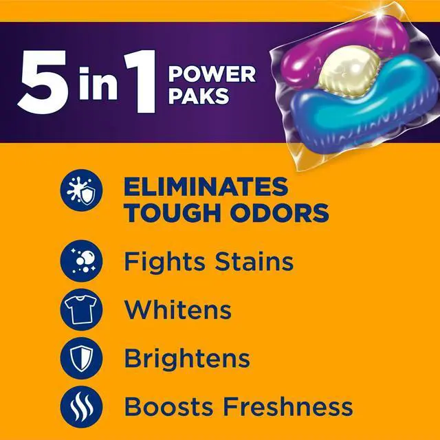 Alt view image 3 of 4 - ARM & HAMMER Plus OxiClean Odor Blasters 5-in-1 Laundry Detergent Power Paks Fresh Burst 42 Ct, Stain & Odor Removal