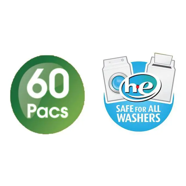 Alt view image 5 of 6 - 60 Ct AllInOne Laundry Pacs Original Clean, MessFree PreMeasured Detergent for Household Washing