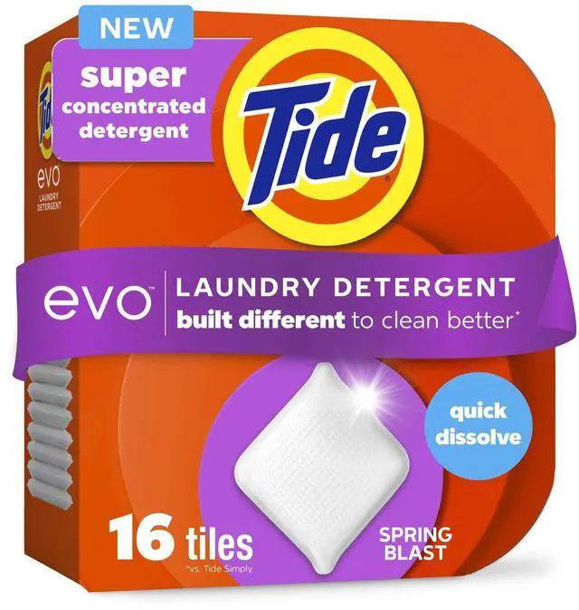Main image of 16 Ct Concentrated Laundry Detergent Tiles, Spring Blast Floral Fresh Scent, PlasticFree Lightweight Packaging
