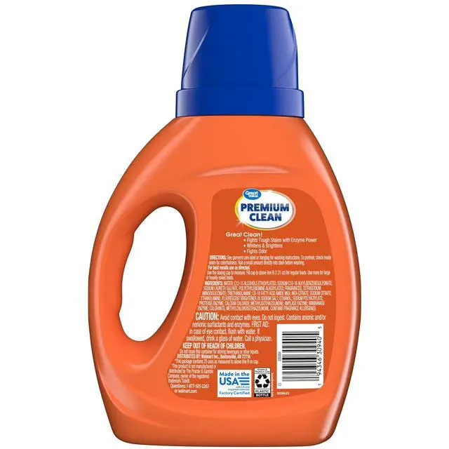 Alt view image 3 of 5 - Premium Clean Original Liquid Laundry Detergent 34 fl oz, 25 Loads, EnzymePowered Stain & Odor Control