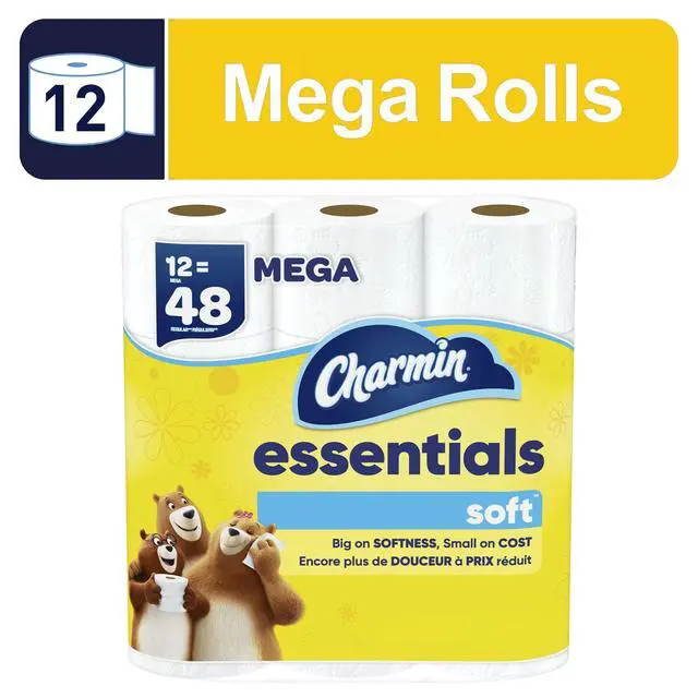 Alt view image 3 of 4 - 12 MegaRolls Essentials Soft 2Ply Bathroom Tissue, LongLasting DailyUse Toilet Paper Supply
