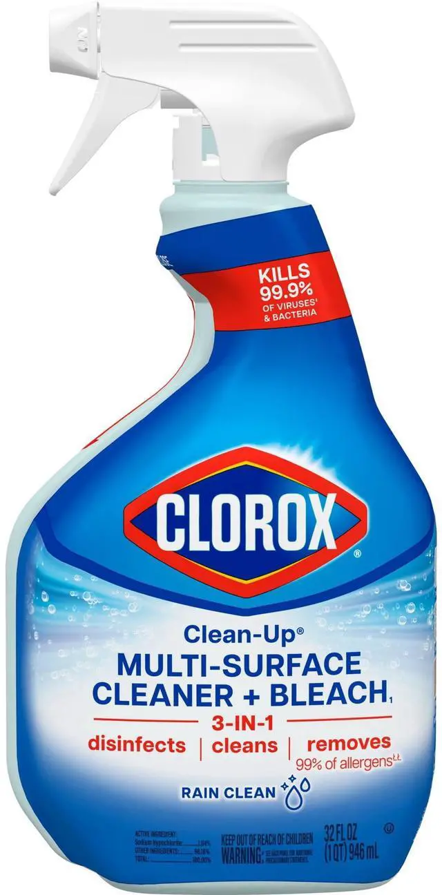 Main image of 32 fl oz BleachInfused MultiSurface Disinfectant Spray, Rain Clean Scent, For Shower, Tub, Sink & Hard Household Surfaces
