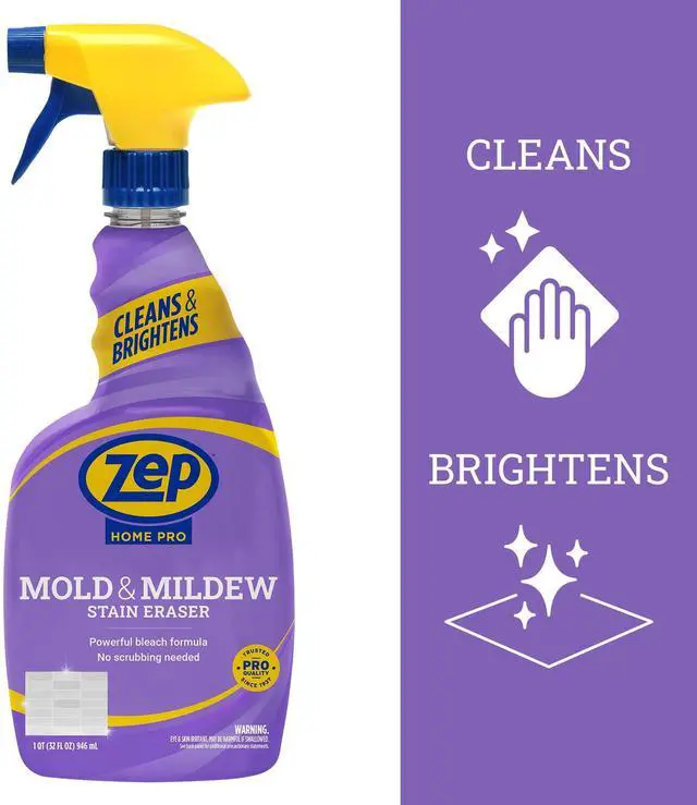 Main image of Zep Home Pro BleachBased Mold & Mildew Stain Cleaner Clean Fresh Scent 32 fl oz, For Tile, Grout & Caulk Bathroom Surfaces