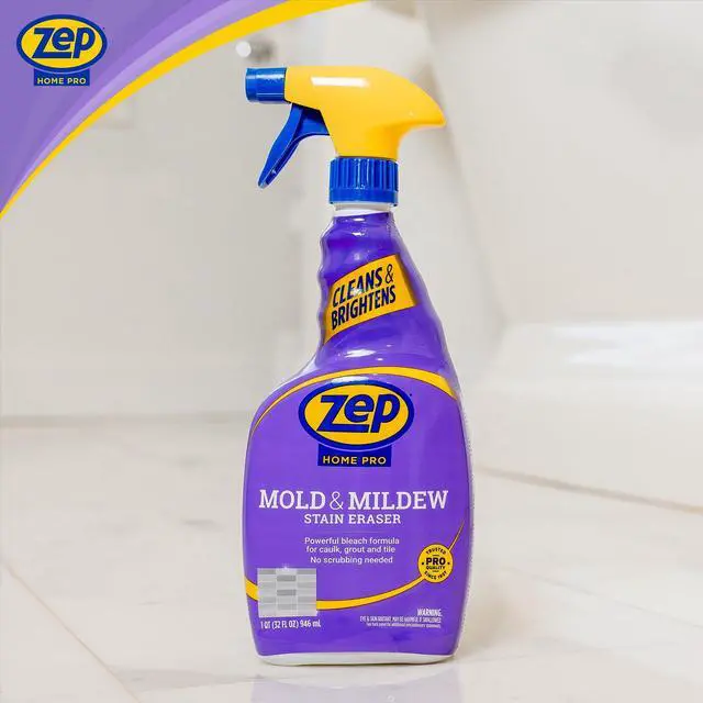 Alt view image 3 of 4 - Zep Home Pro BleachBased Mold & Mildew Stain Cleaner Clean Fresh Scent 32 fl oz, For Tile, Grout & Caulk Bathroom Surfaces