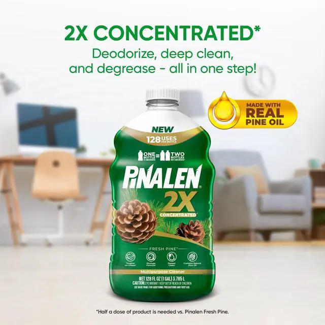 Alt view image 3 of 4 - 128 fl oz Fresh Pine Scent 2X Concentrate AllPurpose Cleaning Liquid, Biodegradable, For Tile, Vinyl, Linoleum & Metal Surfaces