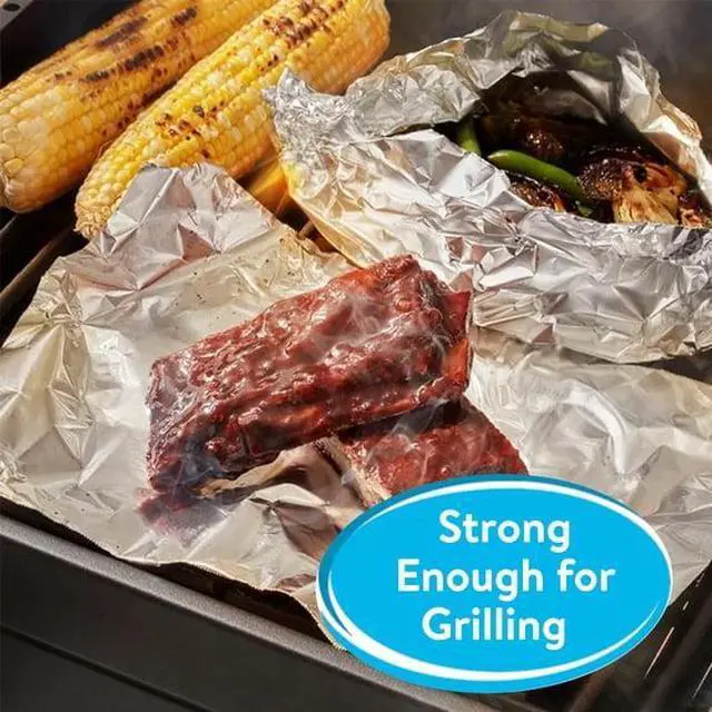 Alt view image 5 of 5 - 50 Sq Ft HeavyDuty Aluminum Foil, 12Inch Width Roll, Versatile Kitchen Supply for Roasting, Warming, Freezing and Pan Lining