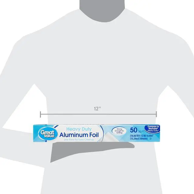Alt view image 3 of 5 - 50 Sq Ft HeavyDuty Aluminum Foil, 12Inch Width Roll, Versatile Kitchen Supply for Roasting, Warming, Freezing and Pan Lining
