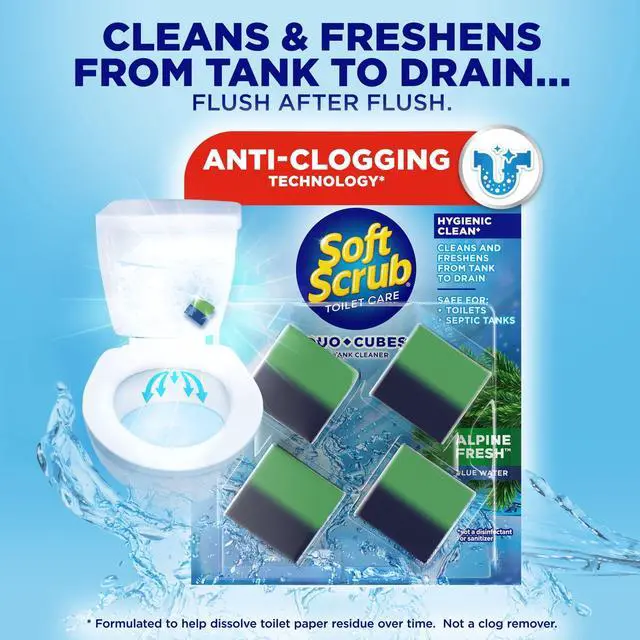 Alt view image 2 of 4 - 4Pack AlpineFresh InTank Toilet Cleaning Cubes, AntiClogging Formula, Fights Limescale & HardWater Rings, Up To 4Week PerCube Freshness