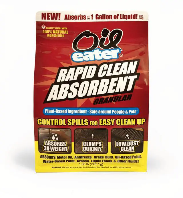 Alt view image 7 of 7 - 1.6Pound Natural CornCob Spill Absorbent, LowDust QuickClumping Spill Treatment for Motor Oil, Brake Fluid, Coolant & Grease, Kid & PetSafe