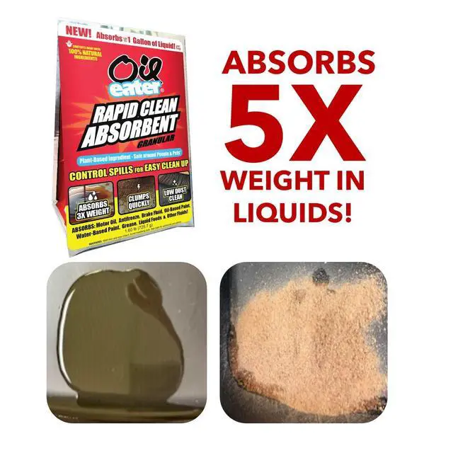 Alt view image 3 of 7 - 1.6Pound Natural CornCob Spill Absorbent, LowDust QuickClumping Spill Treatment for Motor Oil, Brake Fluid, Coolant & Grease, Kid & PetSafe