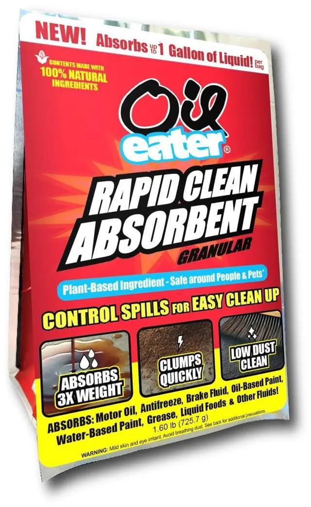 Main image of 1.6Pound Natural CornCob Spill Absorbent, LowDust QuickClumping Spill Treatment for Motor Oil, Brake Fluid, Coolant & Grease, Kid & PetSafe
