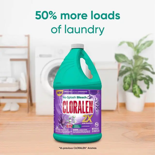 Alt view image 2 of 7 - 121 fl oz LavenderScent Liquid Bleach, ControlledPour NoSplash Formula, MultiPurpose for Laundry and Indoor Household Cleaning