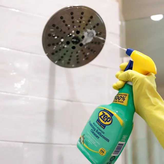 Alt view image 4 of 6 - 32 fl oz Foaming Bathroom Cleaning Solution, LowScrub Formula for Showerheads, Glass Doors, Tubs, Acrylic, Fiberglass & Porcelain Surfaces