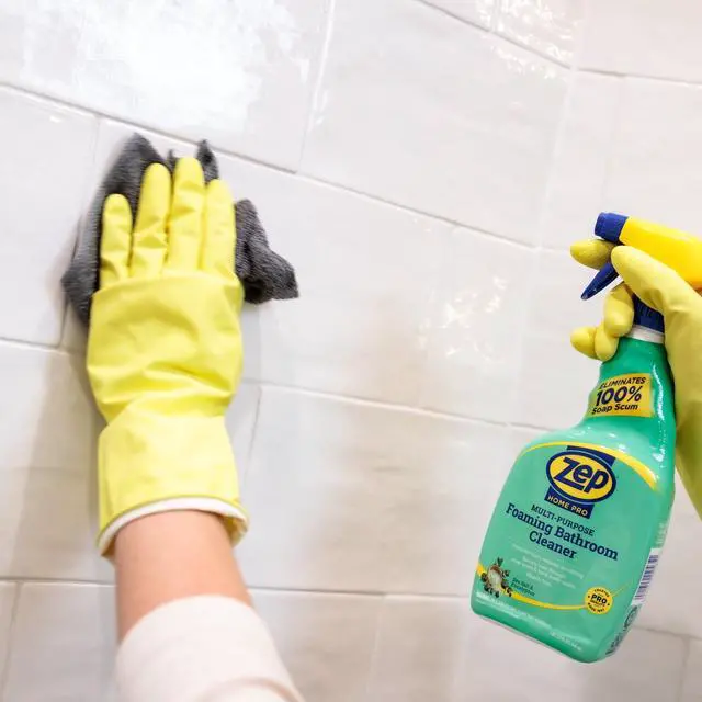 Alt view image 6 of 6 - 32 fl oz Foaming Bathroom Cleaning Solution, LowScrub Formula for Showerheads, Glass Doors, Tubs, Acrylic, Fiberglass & Porcelain Surfaces
