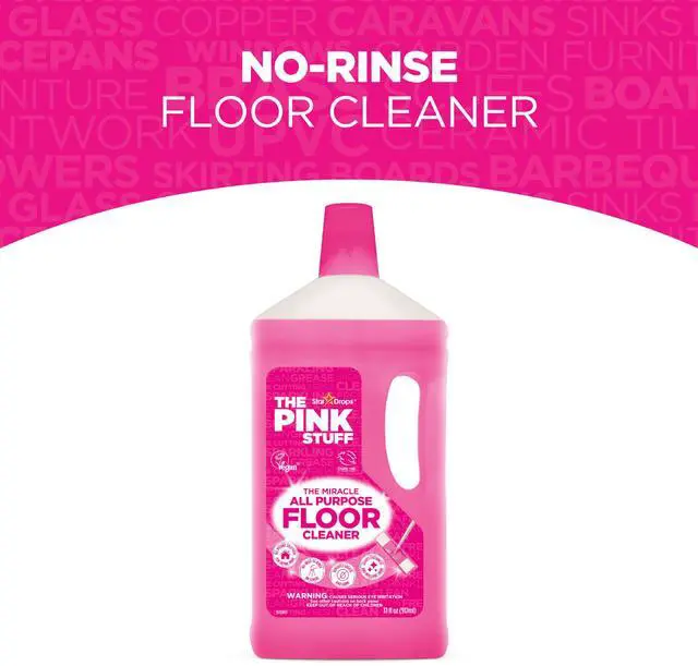 Alt view image 6 of 7 - The Pink Stuff AllPurpose Liquid Floor Cleaner, 31 fl oz, GreaseCutting NoRinse Formula for Tile, Floors, Walls and Washable Hard Surfaces