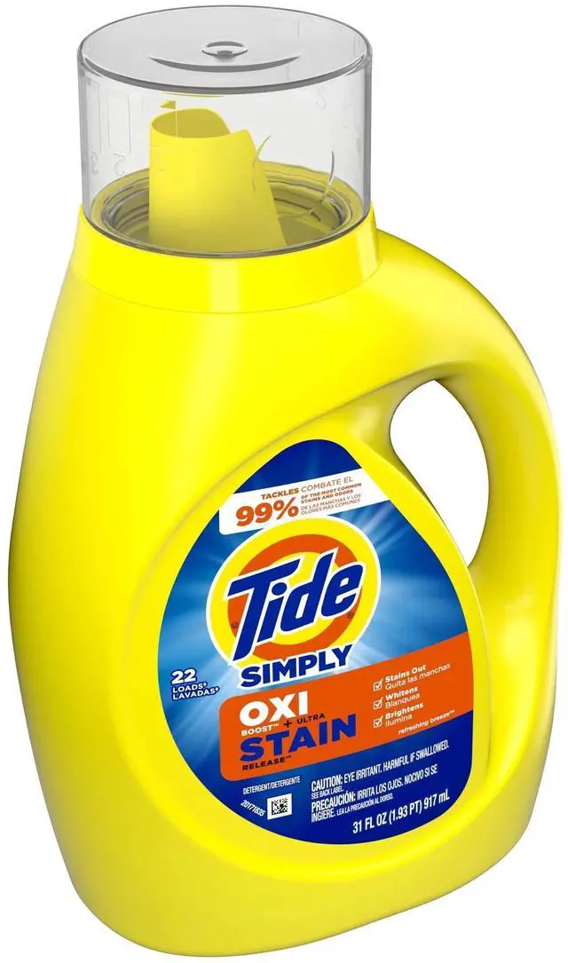 Alt view image 3 of 7 - Tide 31 fl oz Simply Oxi Boost Laundry Detergent, Refreshing Breeze, 22Load Capacity, Works in All Machines Including ColdWater Washing