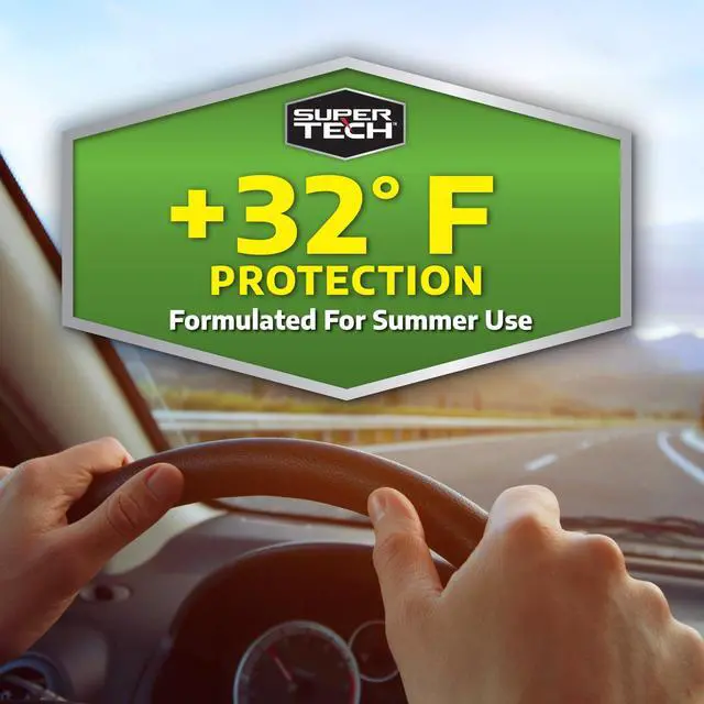 Alt view image 5 of 7 - Super Tech 2Pack 1Gallon Windshield Washer Fluid, Summer Formula Rated +32°F, Universal Fit for All Vehicle Types, StreakFree Performance