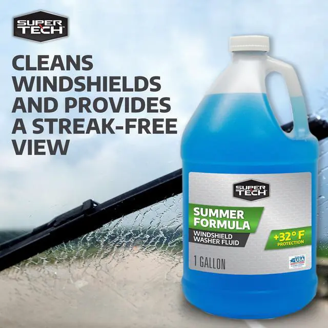 Alt view image 4 of 7 - Super Tech 2Pack 1Gallon Windshield Washer Fluid, Summer Formula Rated +32°F, Universal Fit for All Vehicle Types, StreakFree Performance