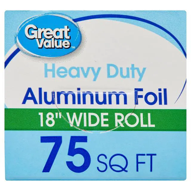 Alt view image 6 of 7 - Great Value 75 sq ft Heavy Duty Aluminum Foil Roll, ExtraWide 18 Inch with Cutting Edge & Locking Ends