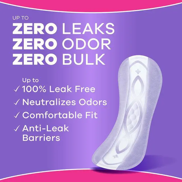 Alt view image 6 of 7 - Always Discreet LongLength Bladder Leak Panty Liners, Size 2 Very Light Absorbency, 44Count Disposable Liners