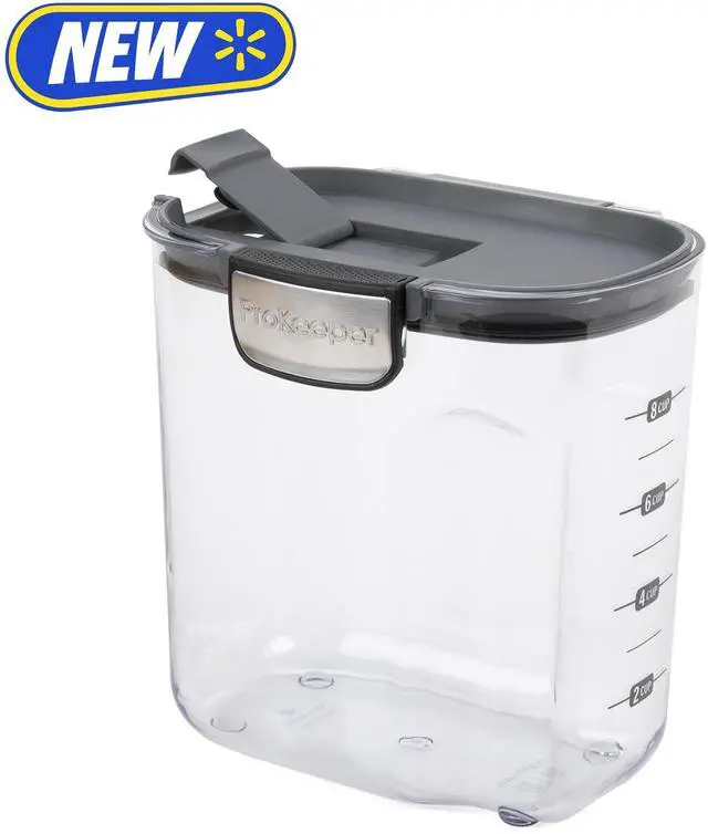 Main image of ProKeeper+ Clear Sugar Canister, Airtight Seal, FlipPour Spout, Fits 4lb Sugar Bag, StainlessSteel Latch