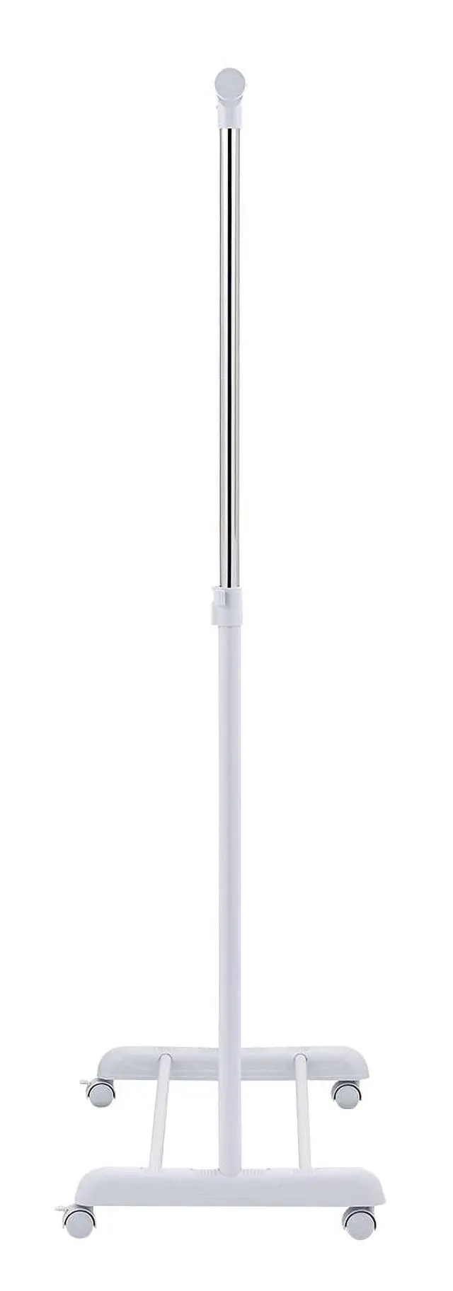 Alt view image 4 of 5 - Mainstays ChromeWhite Rolling Clothes Rack, ToolFree Assembly, Expandable Height & Width for Garment Storage