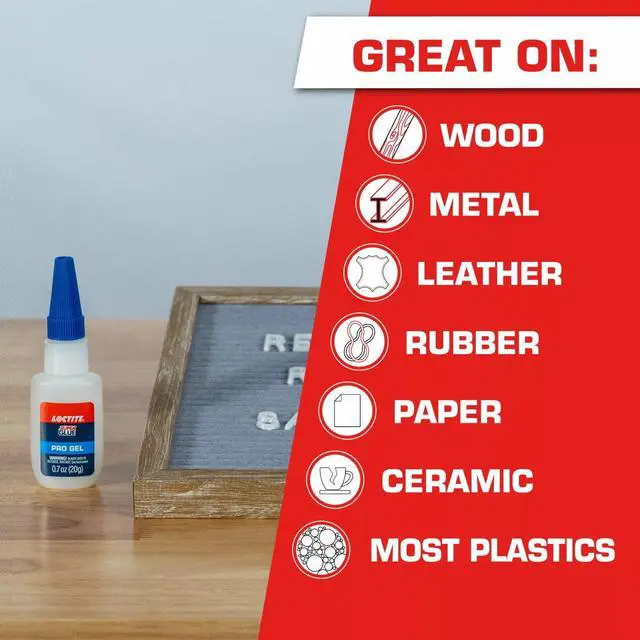 Alt view image 6 of 7 - Loctite 20g Clear Pro Gel Super Glue, Precision Nozzle, FastSetting Bond for Wood, Metal, Ceramic & Plastics