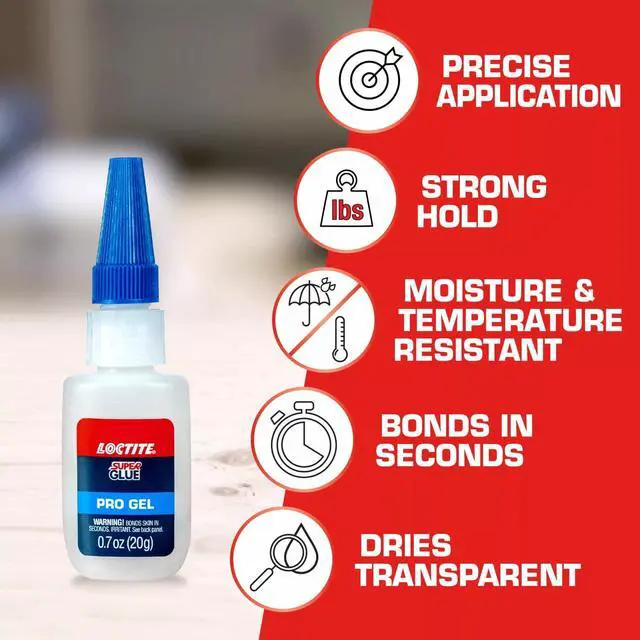 Alt view image 5 of 7 - Loctite 20g Clear Pro Gel Super Glue, Precision Nozzle, FastSetting Bond for Wood, Metal, Ceramic & Plastics