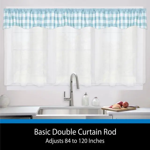 Alt view image 3 of 6 - Mainstays White Adjustable Double Curtain Rod 84120", WrapAround Metal Window Treatment Rod with Mounting Hardware