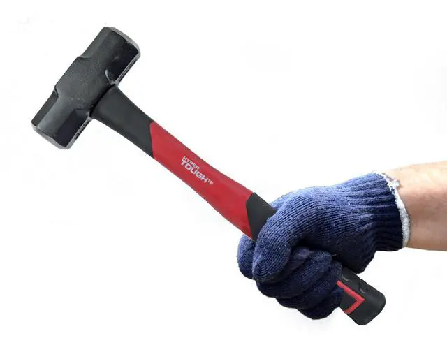 Alt view image 2 of 6 - Hyper Tough 4Pound Mini Sledge Hammer, HeatTreated Carbon Steel Head, ComfortGrip Fiberglass Handle for Demolition & Striking Tasks