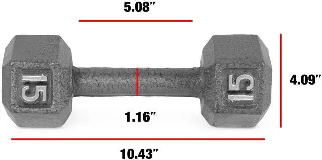 Alt view image 2 of 5 - CAP Barbell 15lb Cast Iron Hex Dumbbell, Single Unit, NonRolling Hex Head, Knurled Handle for Home Gym Workouts