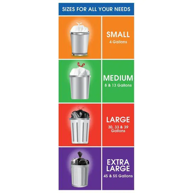 Alt view image 5 of 7 - Great Value 20Pack 30 Gallon Black Trash Bags, BuiltIn FlapTie Closure, LeakResistant Residential Garbage Bags