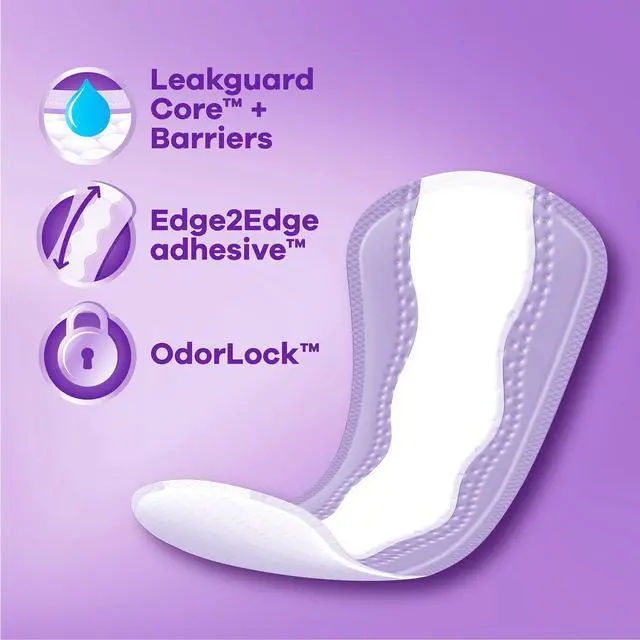 Alt view image 2 of 6 - Always 100Count RegularLength Unscented Panty Liners, OdorLock & RapidDRY Technology for Light Flow, Spotting and Bladder Leaks