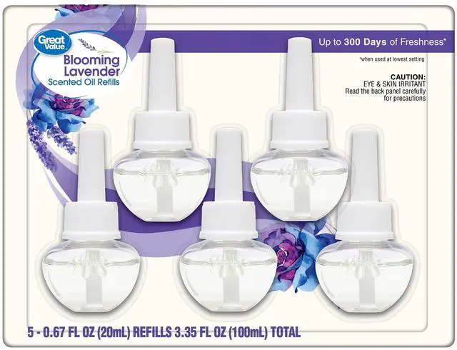 Main image of Great Value 5Pack Blooming Lavender Scent PlugIn Refills, LongLasting Floral Home Fragrance for Bedrooms, Bathrooms and Living Spaces