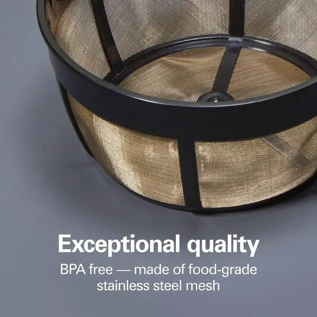 Alt view image 2 of 7 - Café Brew 812 Cup Permanent Coffee Basket Filter, Reusable StainlessSteel Mesh, Enhances Coffee Flavor, DishwasherSafe for Drip Brewers