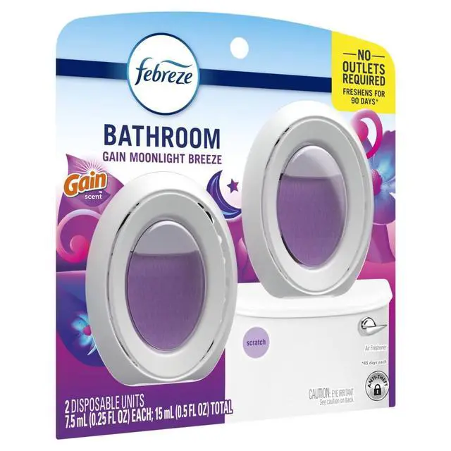 Alt view image 7 of 7 - Febreze 2Pack OdorControl Air Freshener, Gain Moonlight Breeze Fragrance, Up to 45Day Freshness, No Outlet or Batteries Required