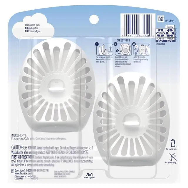 Alt view image 6 of 7 - Febreze 2Pack OdorControl Air Freshener, Gain Moonlight Breeze Fragrance, Up to 45Day Freshness, No Outlet or Batteries Required