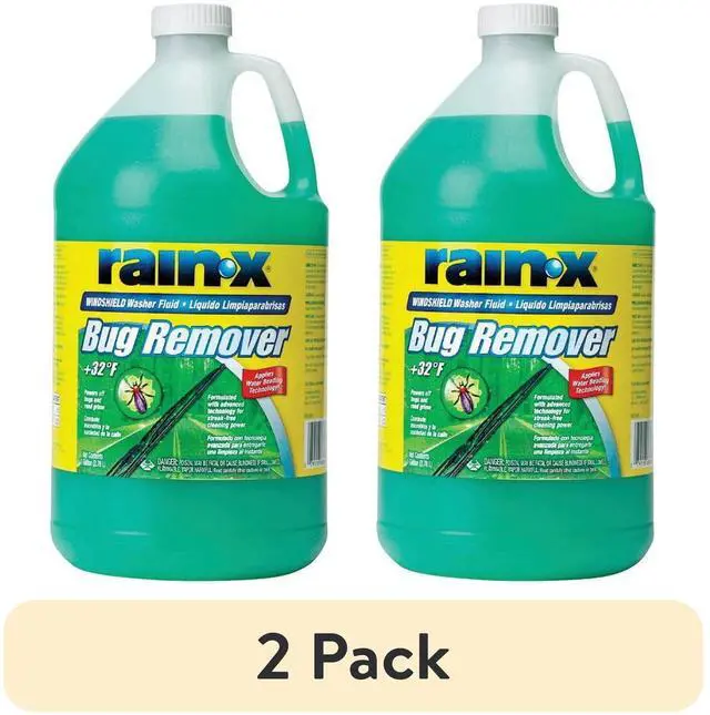 Main image of RainX 2 Pack 1Gal Windshield Washer Fluid, Bug & RoadGrime Remover, WaterBeading RainRepellent for AboveFreezing Temperature Use
