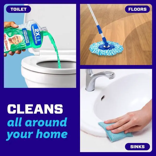 Alt view image 5 of 6 - Mr. Clean 23oz Concentrated AllPurpose Liquid Cleaner, Febreze Scent, Safe for Finished Wood Floors, Kitchen and Bathroom Surfaces
