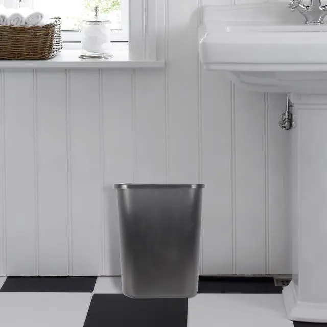 Alt view image 4 of 7 - Mainstays 2Pack 3Gal Compact OpenTop Garbage Bin, Lightweight Polypropylene Trash Container with EasytoWipe Smooth Surface