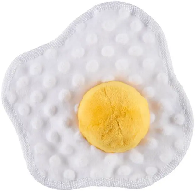 Main image of BARK Box Puppy Side Up Egg Plush Toy, Crinkle Sound Effect with Inner Squeaky Ball, Interactive Chew Toy for Small & Medium Canines