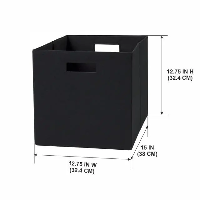 Alt view image 4 of 6 - Better Homes & Gardens Rich Black Fabric Storage Bin, Collapsible Design, 10.56 Gallon for Cube Organizer Systems or Standalone Use