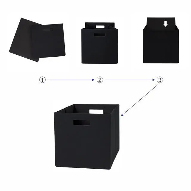 Alt view image 5 of 6 - Better Homes & Gardens Rich Black Fabric Storage Bin, Collapsible Design, 10.56 Gallon for Cube Organizer Systems or Standalone Use