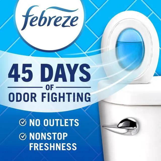Alt view image 7 of 7 - Febreze Bathroom OdorFighting Air Freshener, Linen & Sky Scent, 2 Count, 45Day LongLasting Fragrance, BatteryFree NoRefill Deodorizer