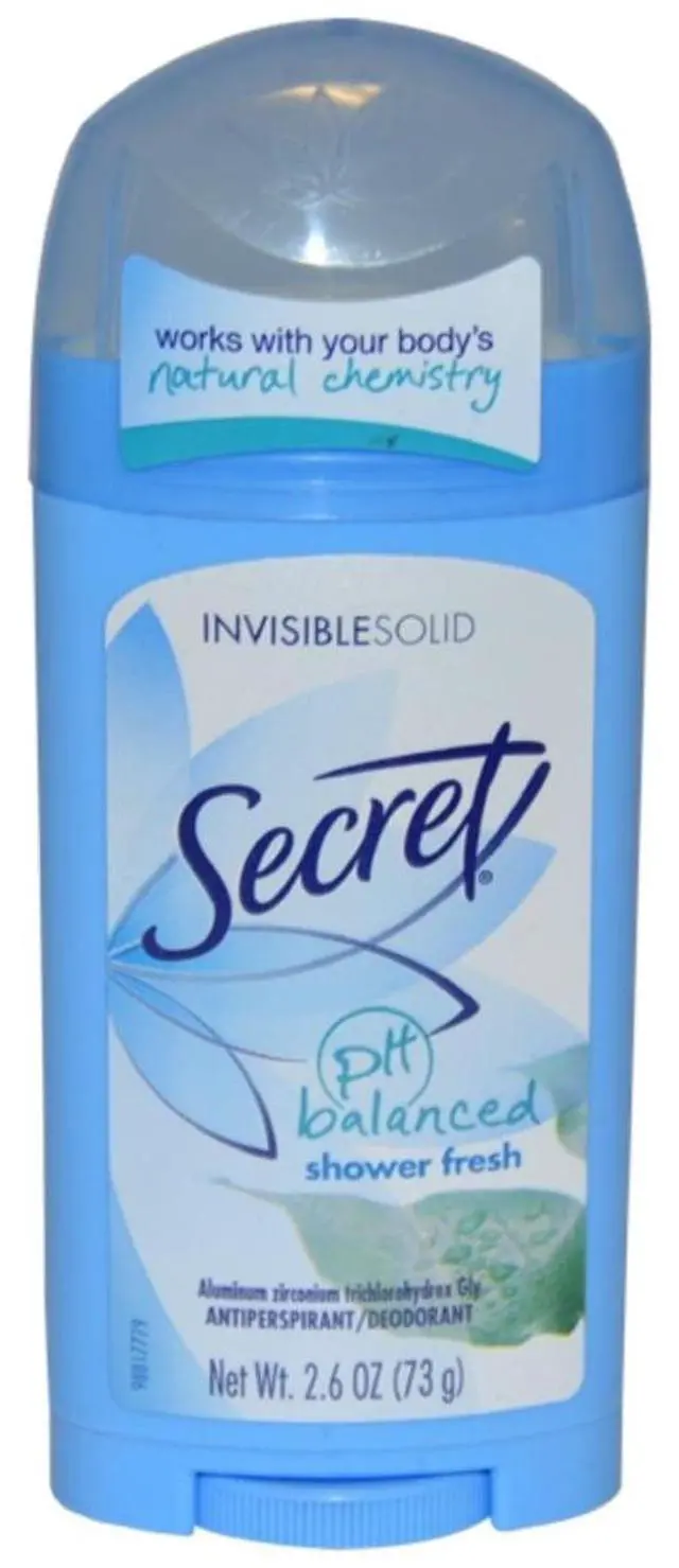 Main image of Secret 2.6oz Shower Fresh Invisible Solid Antiperspirant Deodorant, pHBalanced Gentle SkinFriendly Formula for AllDay Freshness